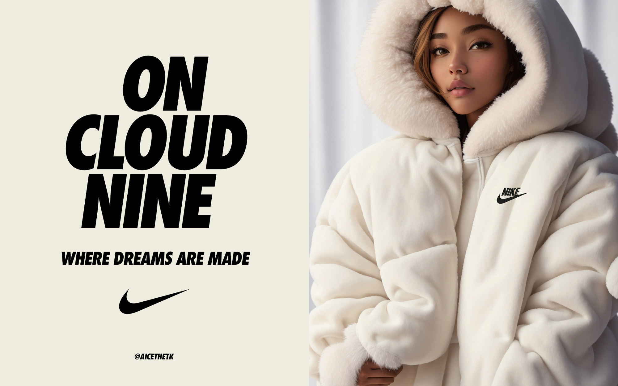 AI Art. Generative AI Nike Sleepwear Campaign by Allan Chan Creative. @aicethetk